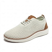 ieftine Pantofi casual cu șireturi-Pantofi sport casual business pentru bărbați, respirabili, tricotați, cu șireturi, ușori și confortabili, pentru birou, călătorii, plimbări zilnice, ținute smart casual și weekend