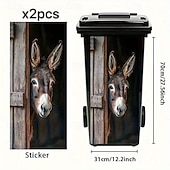 baratos Adesivos de Parede-Adesivos para lixeira com desenho de burro (2 unidades), adesivos fofos de animais para decoração de lixeiras, adesivos de vinil removíveis e à prova d'água para lixeiras de casa, cozinha, banheiro e