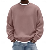 economico Felpe di base-Per uomo Maglia Felpa a nido d'ape Felpa con cappuccio Rosso bordeaux Nero Bianco Verde chiaro Blu marino Girocollo Semplice Testurizzato Casuale Quotidiano Sport &amp; Outdoor Poliestere Streetwear Cool