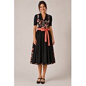 preiswerte Dirndl-Kleider-Damen Floral Dirndl Kleid mit Schürze Oktoberfest Bayerischer Karneval Bierfestival Trachtenkleid Traditioneller Stil