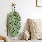 abordables Ustensiles et gadgets de cuisine-Lot de 2 serviettes de toilette en feuille de bananier, douces et suspendues en polaire corail, ultra-absorbantes et à séchage rapide, idéales pour la cuisine, la salle de bain, les toilettes, le