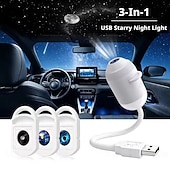 cheap Mood Lighting-USB Galaxy Projector Starry Night Light, Star Projector with Flexible Gooseneck &amp; 24 Films, 3 Brightness Levels Planet Ocean Sky Projector for Bedroom Car Decor, Creative Gift for Kids Adults
