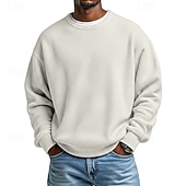 economico Felpe di base-Per uomo Maglia Felpa a nido d'ape Maglione Aalbicocca Nero Bianco Verde chiaro Rosso Girocollo Semplice Testurizzato Casuale Quotidiano Sport &amp; Outdoor Poliestere Streetwear Cool Abbigliamento