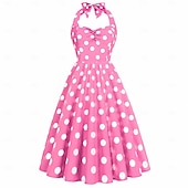 economico Vestiti-Anni 1950 Retrò Vintage Rockabilly Vestito Abito Swing Pois Costume Per donna Carnevale Mascherata Abbigliamento quotidiano Addio al Nubilato Adulti Vestito Abiti per il ritorno