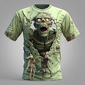 economico T-shirt 3D da Uomo-Per uomo Illusione ottica Zombi 3D Maglietta Manica Corta maglietta Stampa 3D Girocollo Camicia Esagerato Designer Orrore Club Feste Streetwear Blu 1 2 Estate Primavera Tutte le stagioni Abbigliamento
