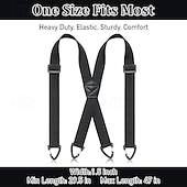 baratos Utensílios para o Lar-Suspensório masculino com 4 presilhas, suspensório oculto sob a roupa com 4 presilhas de pressão (3,8 cm de largura), alça ajustável em X para trabalho, montanhismo e atividades ao ar livre.