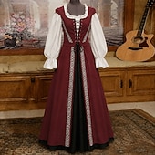 billiga Klänning-Retro / vintage Victoriansk Medeltida kostymer Klänningar Blus / Skjorta Maskerad Lady Viking Främling Plusstorlekar Maskeradkläder Dam Kunglig Halloween Karnival Maskerad Fest Halloween Vuxna Blus