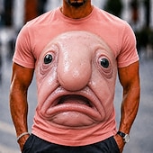  Voor heren dier Vissen T-shirt Korte mouw T-shirt 3D-afdrukken Strakke ronde hals Overhemd Grappig Casual Dagelijks Straat blauw Blozend Roze Groen Zomer Lente Kleding S M L XL 2XL 3XL