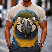  Men's Animal Bird T Shirt Short Sleeve T shirt 3D Print Crew Neck Shirt Funny Casual Daily Street Blue White White 1 Summer Spring Clothing Apparel S M L XL 2XL 3XL