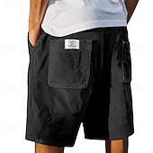 baratos Calções Estilo Casual-Homens Calção Shorts de verão Shorts casuais Shorts de veludo cotelê Com Cordão Bolsos Cintura elástica Tecido Conforto Respirável Curto Ao ar livre Férias Desporto Casual Cáqui Preto