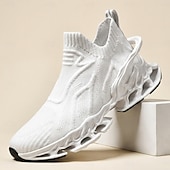 abordables Zapatillas Informales-Zapatillas deportivas de punto transpirables para hombre, ligeras y sin cordones, ideales para caminar y correr, para uso casual, viajes, fitness, actividades al aire libre y comodidad diaria.