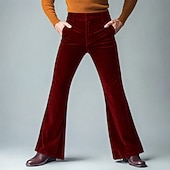economico Fondi-Retrò Vintage Hippie Anni '70 Pantaloni Pantaloni a zampa d'elefante Pantaloni a zampa Hippie Disco Tinta unica Costume Per uomo Halloween Carnevale Festival Musicale Feste Abbigliamento Quotidiano