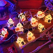 cheap Indoor &amp; Party Lighting-Halloween String Lights, 19.7FT 40 LED Cute Ghost Pumpkin Bat Fairy Lights, USB or AAA Battery Powered Halloween Decorations for Bedroom Living Room Party Indoor Decor