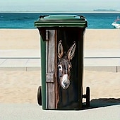 baratos Adesivos de Parede-Adesivos para lixeira com desenho de burro (2 unidades), adesivos fofos de animais para decoração de lixeiras, adesivos de vinil removíveis e à prova d'água para lixeiras de casa, cozinha, banheiro e