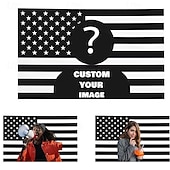 cheap Personalized Textiles-Custom American Flag with Photo Personalized Tapestry Poster Design Your Image For Decor Clubs Concerts Bars Dorms Living Rooms Bedrooms