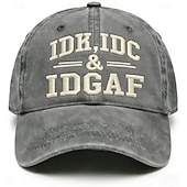 cheap Gifts-IDK IDC &amp; IDGAF Embroidery Baseball Caps, Vintage Washed Adjustable Dad Hat, Funny Sarcastic Quote Cap for Women Men, Casual Unisex Outdoor Gift