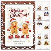  broșură cu felicitări cadou de Crăciun, suport pentru felicitări cadou de Crăciun cu 10 pagini, carte cu felicitări cadou de Crăciun Fericit pentru adulți, broșură cu felicitări cadou DIY, cadouri pentru ciorap de Crăciun, cadouri cu Moș Crăciun secret și
