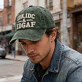 cheap Gifts-IDK IDC &amp; IDGAF Embroidery Baseball Caps, Vintage Washed Adjustable Dad Hat, Funny Sarcastic Quote Cap for Women Men, Casual Unisex Outdoor Gift