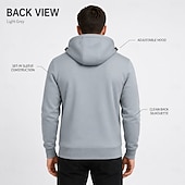 cheap Fleece Hoodie-Men's Hoodie Full Zip Hoodie Fleece Hoodie Black White Wine Navy Blue Royal Blue Hooded Plain Zipper Pocket Sports &amp; Outdoor Daily Holiday Polyester Streetwear Cool Casual Spring &amp;  Fall Clothing