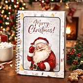  broșură cu felicitări cadou de Crăciun, suport pentru felicitări cadou de Crăciun cu 10 pagini, carte cu felicitări cadou de Crăciun Fericit pentru adulți, broșură cu felicitări cadou DIY, cadouri pentru ciorap de Crăciun, cadouri cu Moș Crăciun secret și