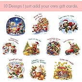  broșură cu felicitări cadou de Crăciun, suport pentru felicitări cadou de Crăciun cu 10 pagini, carte cu felicitări cadou de Crăciun Fericit pentru adulți, broșură cu felicitări cadou DIY, cadouri pentru ciorap de Crăciun, cadouri cu Moș Crăciun secret și
