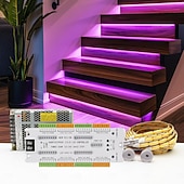 cheap Plug Strip Lights-Intelligent Motion Triggered LED Stair Lighting Kit 10-24PCS 4.1ft Cuttable COB LED Strip Light for Indoor LED Stair Lights Equipped with Switch Plug Cable