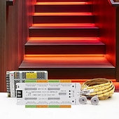 cheap Plug Strip Lights-Intelligent Motion Triggered LED Stair Lighting Kit 10-24PCS 4.1ft Cuttable COB LED Strip Light for Indoor LED Stair Lights Equipped with Switch Plug Cable