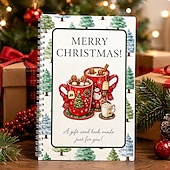  broșură cu felicitări cadou de Crăciun, suport pentru felicitări cadou de Crăciun cu 10 pagini, carte cu felicitări cadou de Crăciun Fericit pentru adulți, broșură cu felicitări cadou DIY, cadouri pentru ciorap de Crăciun, cadouri cu Moș Crăciun secret și