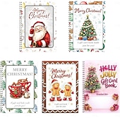  broșură cu felicitări cadou de Crăciun, suport pentru felicitări cadou de Crăciun cu 10 pagini, carte cu felicitări cadou de Crăciun Fericit pentru adulți, broșură cu felicitări cadou DIY, cadouri pentru ciorap de Crăciun, cadouri cu Moș Crăciun secret și