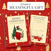  Carte organizatoare de felicitări de Crăciun Fericit, suport spiralat pentru felicitări de Crăciun cu 14 pagini tematice, carte organizatoare durabilă cu copertă cartonată pentru felicitări de