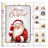  broșură cu felicitări cadou de Crăciun, suport pentru felicitări cadou de Crăciun cu 10 pagini, carte cu felicitări cadou de Crăciun Fericit pentru adulți, broșură cu felicitări cadou DIY, cadouri pentru ciorap de Crăciun, cadouri cu Moș Crăciun secret și