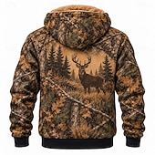  Herre Jakt Fleece Hattetrøje سترة Klassisk Jakt Med hette utendørs Brun Brun 2 Ta igjen glidelåsen Høst Vinter Designer S M L XL 2XL 3XL