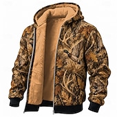  Herre Jakt Fleece Hattetrøje سترة Klassisk Jakt Med hette utendørs Brun Brun 2 Ta igjen glidelåsen Høst Vinter Designer S M L XL 2XL 3XL