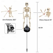 cheap Outdoor &amp; Yard Displays-Solar Powered Skeleton Skeleton Ground Stake Lights, Outdoor Garden Yard Glowing Decorative Landscape Lamp for Halloween Holiday Party Atmosphere Decor