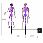 cheap Outdoor &amp; Yard Displays-Solar Powered Skeleton Skeleton Ground Stake Lights, Outdoor Garden Yard Glowing Decorative Landscape Lamp for Halloween Holiday Party Atmosphere Decor