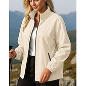  Women's Windbreaker Softshell Jacket Hiking Jacket Outdoor Waterproof Windproof Hiking Outfits Hiking Clothes Spring Autumn / Fall Top Camping / Hiking / Caving Running Solid Color White Black Pink