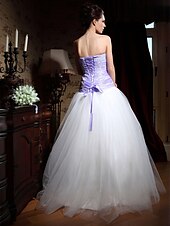 cheap Special Occasion Dresses-Ball Gown Dress Quinceanera Prom Floor Length Sleeveless Strapless Satin with Ruched Beading Appliques 2025