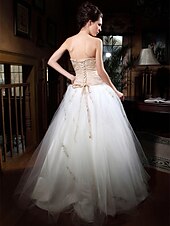 cheap Special Occasion Dresses-Ball Gown Open Back Dress Quinceanera Prom Floor Length Sleeveless Sweetheart Tulle with Beading Appliques 2025