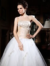 cheap Special Occasion Dresses-Ball Gown Open Back Dress Quinceanera Prom Floor Length Sleeveless Sweetheart Tulle with Beading Appliques 2025
