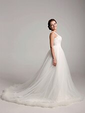 cheap Wedding Dresses-Hall Wedding Dresses Court Train Ball Gown Sleeveless One Shoulder Satin With 2023 Spring Bridal Gowns