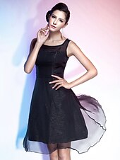 economico Matrimoni e cerimonie-Da ballo cinghie Al ginocchio Chiffon Vestito con Drappeggio di TS Couture®