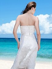 halpa Häämekot-Ranta / kohde Häämekot Tuubi Olkaimeton Hihaton Polven yli Organza Morsiuspuvut Kanssa 2025