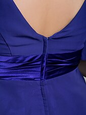 preiswerte Brautjungfernkleider-Lanting Bride® Knie-Länge Chiffon Brautjungfernkleid A-Linie / Prinzessin V-Ausschnitt Mutterschaft mitDrapiert / Überkreuzte Rüschen /