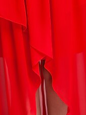 זול שמלות שושבינה-נשף / גזרת A קולר א-סימטרי / עד הריצפה שיפון שמלה לשושבינה  עם בד בהצלבה / תד נשפך