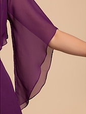 abordables enveloppes d&#039;invité de mariage-Manteaux / Vestes Mousseline de soie Mariage / Soirée / Décontractée Wraps de mariage Avec Drapée / Couleur Unie