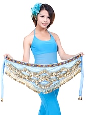 cheap Dance Accessories-Belly Dance Hip Scarf Coin Beading Women&#039;s Training Polyester
