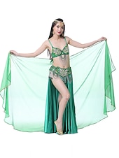 abordables Accessoires de danse-Accessoires de danse du ventre voile écharpe à main performance femme écharpe en mousseline de soie accessoires de pratique multicolores