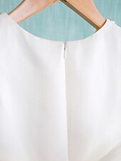 abordables Robes de petite fille-Robe de Soirée Mi-long Robes de demoiselle d'honneur Mariage Satin Sans Manches Bijoux avec Noeud(s) / Première communion