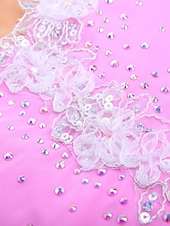 preiswerte Eiskunstlaufkleider-Eiskunstlaufkleid Damen Mädchen Eislaufen Kleider Gelb Rosa Dunkellila Patchwork Gitter Spandex Hochelastisch Wettbewerb Eiskunstlaufkleidung Kristalle Dummes Licht Modisch Langarm Eislaufen