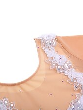 preiswerte Eiskunstlaufkleider-Eiskunstlaufkleid Damen Mädchen Eislaufen Kleider Austattungen Hellgelb Yan-pink  Violett Blume Gitter Spandex Spitze Hochelastisch Ausbildung Wettbewerb Eiskunstlaufkleidung Blume Dummes Licht